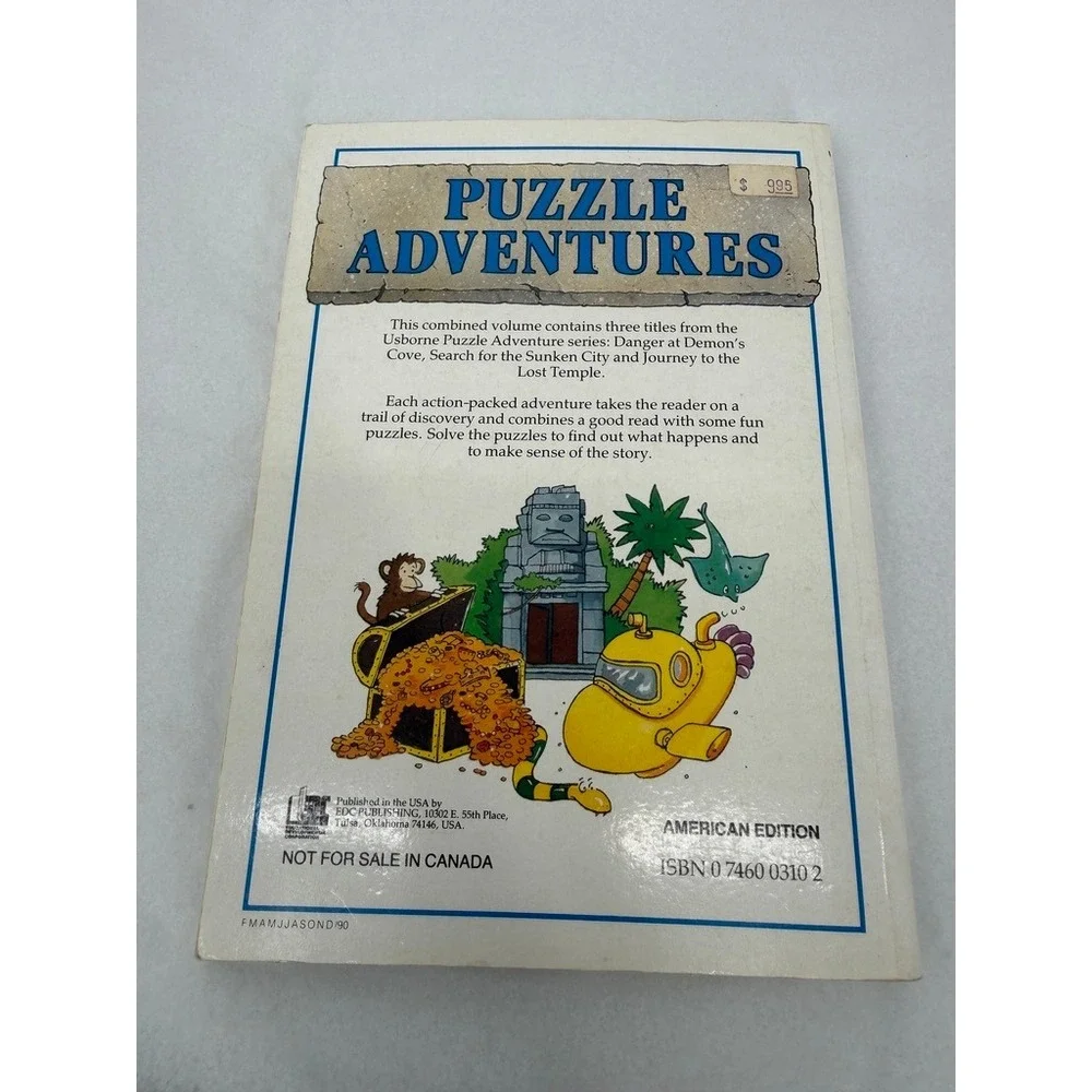 Second Usborne Book of Puzzle Adventures Stories VTG 1990 Paperback ACCEPTABLE